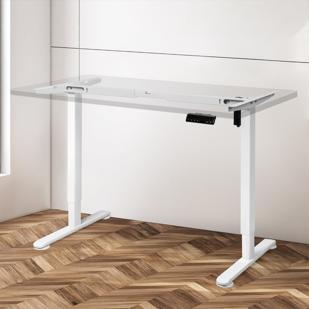 Levede Motorised Standing Desk Frame White Single Motor