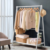 Levede Clothes Rack Wooden Wardrobe White