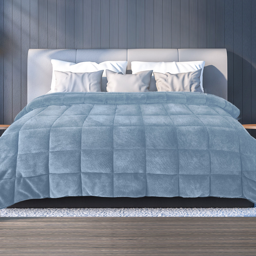 DreamZ Quilt Doona Comforter Blanket Blue King