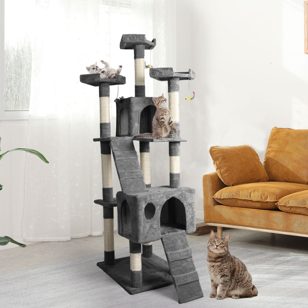 PaWz 184cm Cat Trees Scratching Post Grey-1942353258853044230
