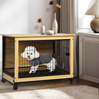 PaWz Wooden Wire Dog Kennel Side End M Medium