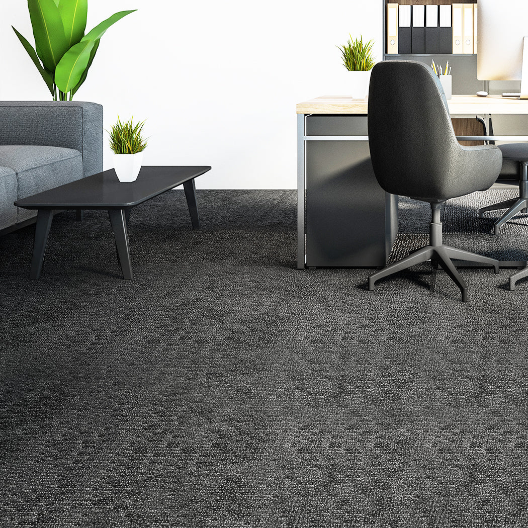 Marlow 20x Carpet Tiles 5m2 Box Heavy Black