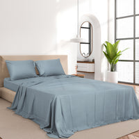 Dreamz 4pcs Queen Size 100% Bamboo Bed Sheet Set in Grey Colour