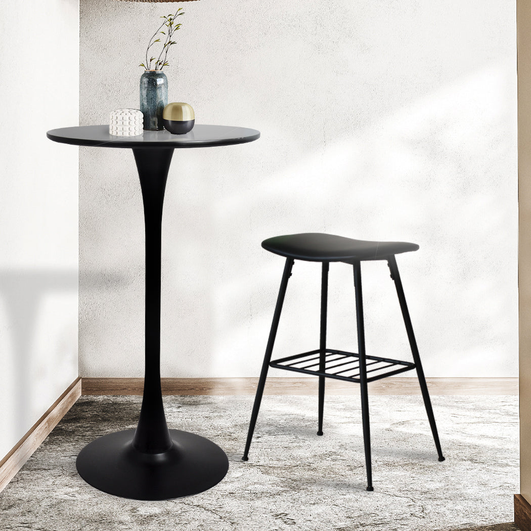 Levede 2x Round Bar Table Pub Tables Black