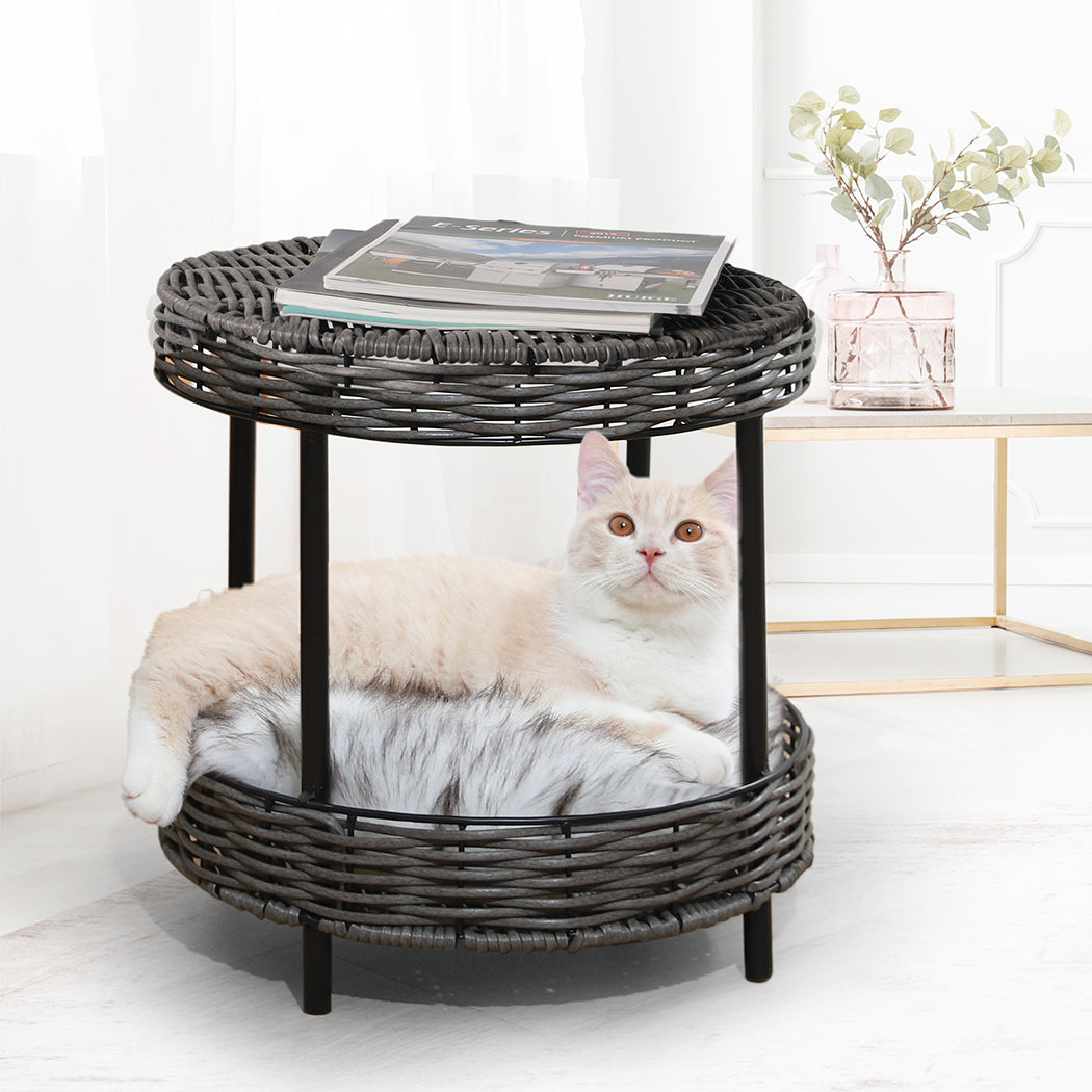 PaWz Rattan Pet Bed Elevated Raised