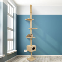 PaWz Cat Scratching Post Tree Cubby Beige-1942352735496179719