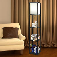 EMITTO Floor Lamp Storage Shelf LED Black