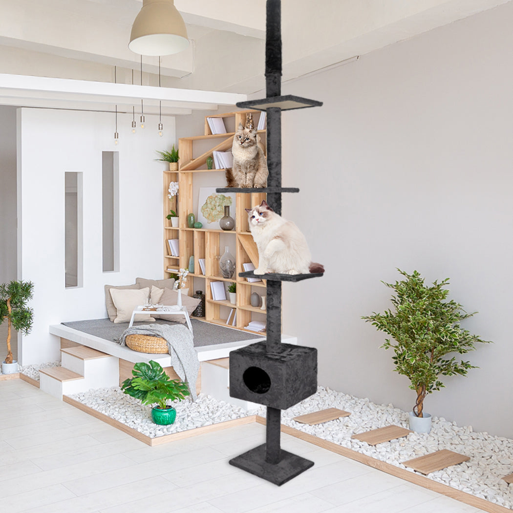 PaWz Cat Scratching Post Tree Condo Grey-1942352735714283527