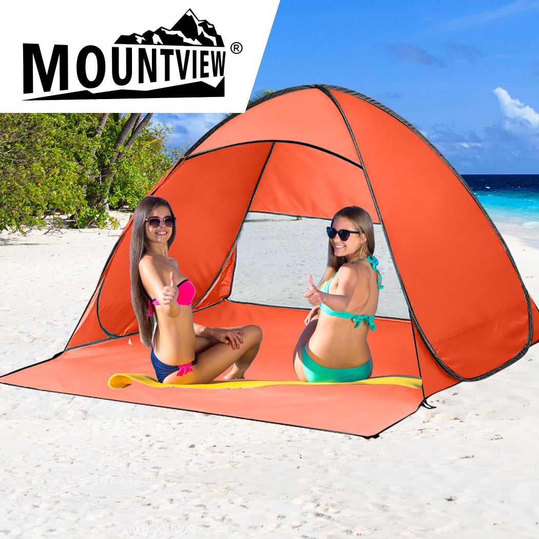 Mountview Pop Up Beach Tent Caming Portable Orange