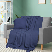 DreamZ Knitting Throw Blanket Cushion Navy