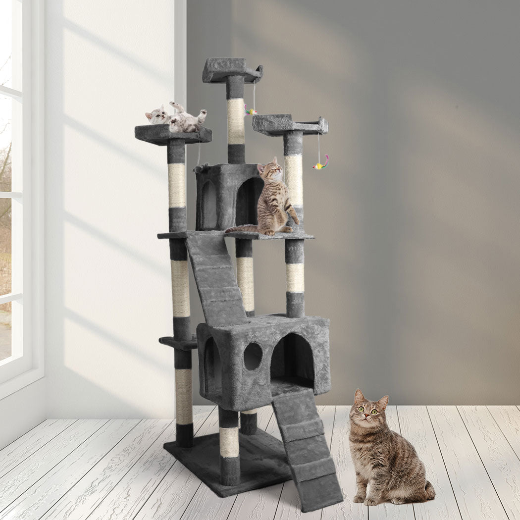 PaWz 184cm Cat Trees Scratching Post Grey-1942353258853044231