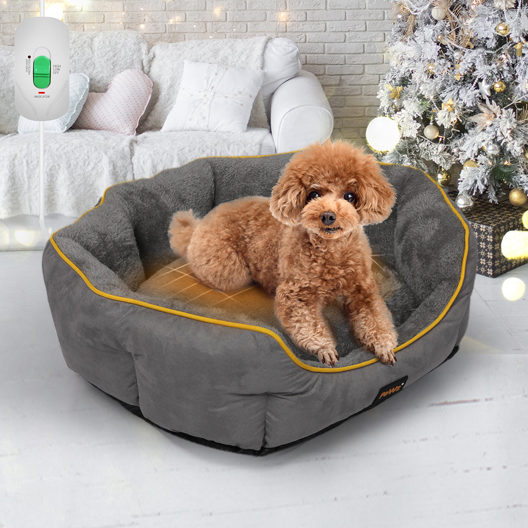PaWz Electric Pet Heater Bed Heated M Grey Medium-1942352737014517767