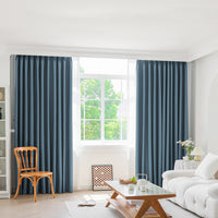 Marlow 2XBlockout Curtains Chenille 132x250 Blue