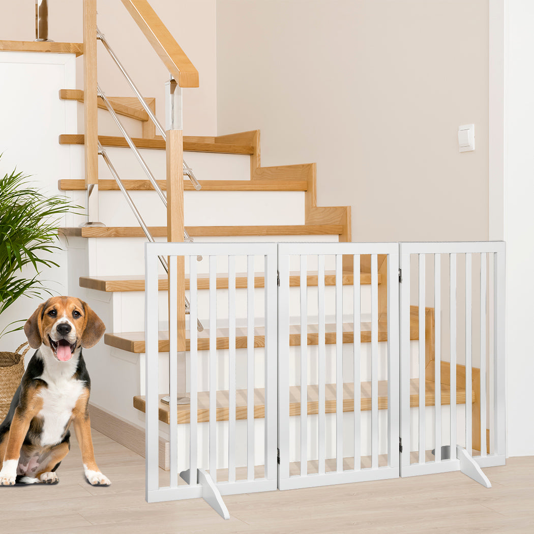 PaWz Wooden Pet Gate Dog Fence Safety White 400x 3MM