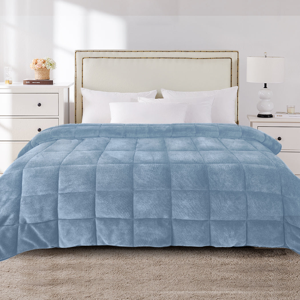 DreamZ Quilt Doona Comforter Blanket Blue King