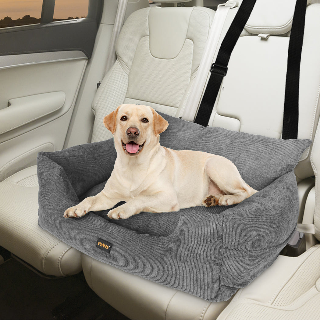 PaWz Pet Car Booster Seat Dog Protector L Grey Large-1942352753179365382