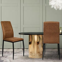 Levede 2x Dining Chairs Leathaire Kitchen