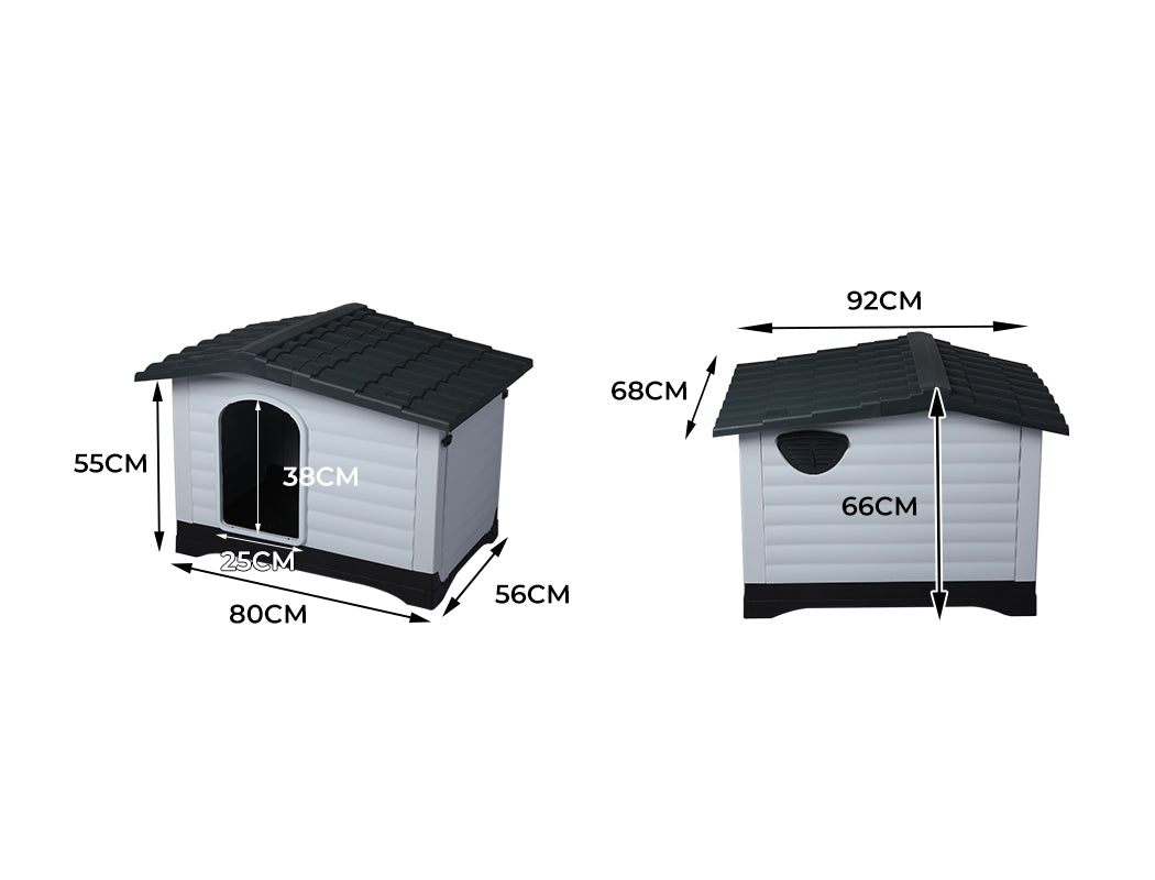PaWz Dog Kennel Outdoor Indoor Plastic L Grey-1942353082927157250