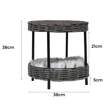 PaWz Rattan Pet Bed Elevated Raised