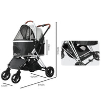 PaWz 4 Wheels Pet Stroller Dog Cat Pram-1942352822020476930