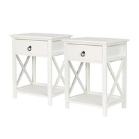 Levede 2x Bedside Tables Drawers Side