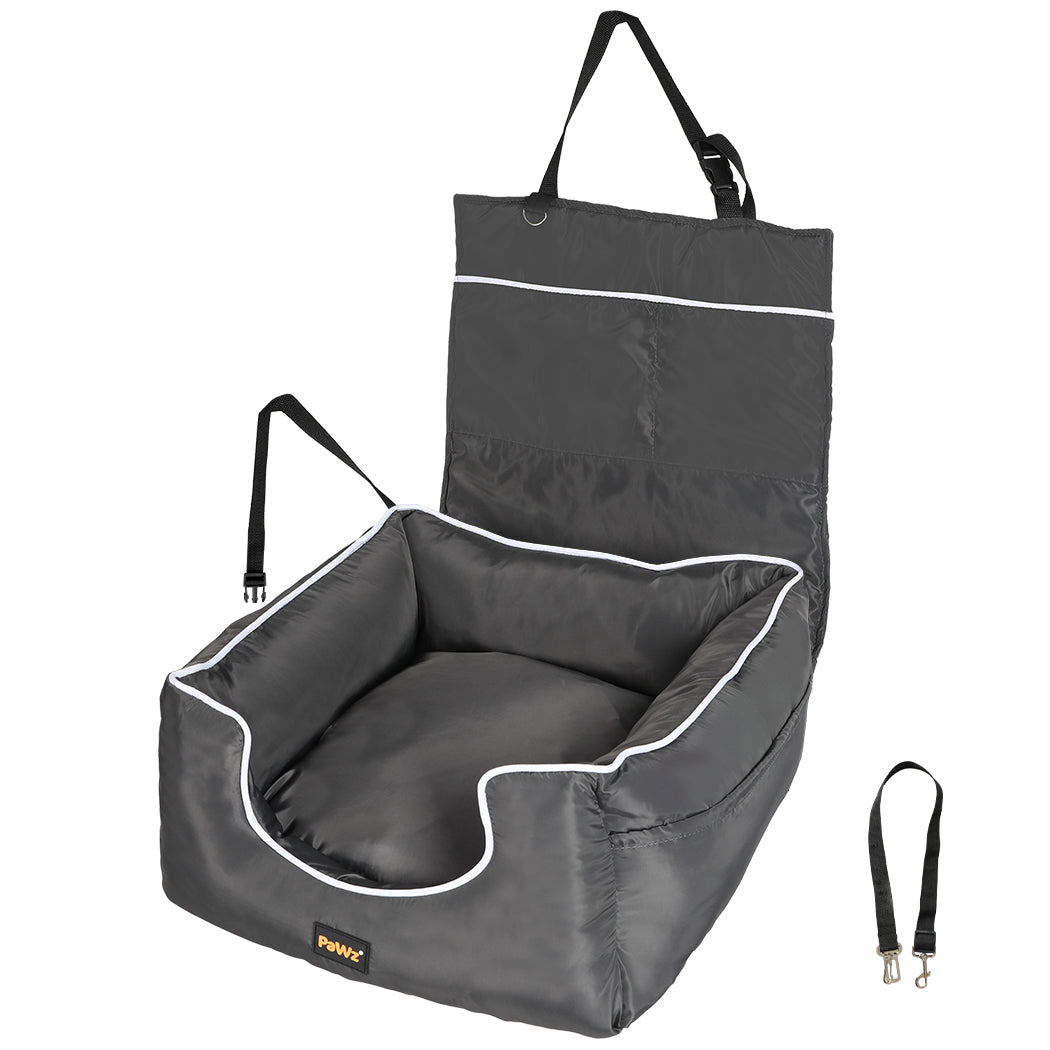PaWz Dog Car Booster Seat Belt Pet Backrest Grey-1942352757189120000