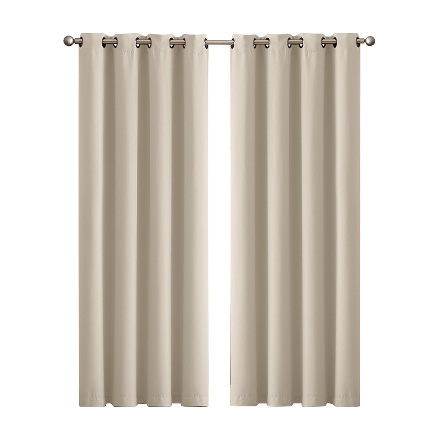 2x Blockout Curtains Panels 3 Layers Beige CD1003-132X213-GR