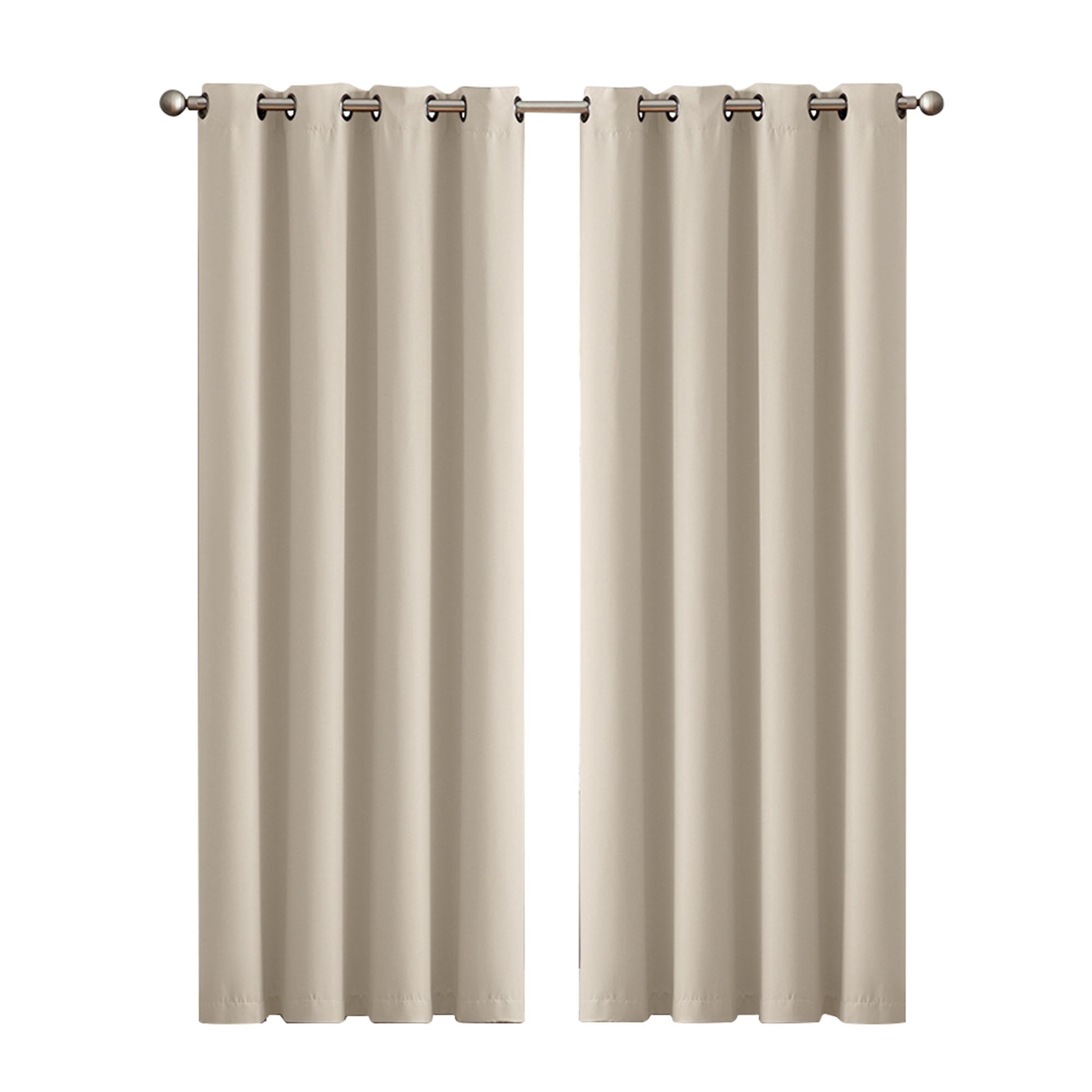 2x Blockout Curtains Panels 3 Layers Beige CD1003-132X213-GR