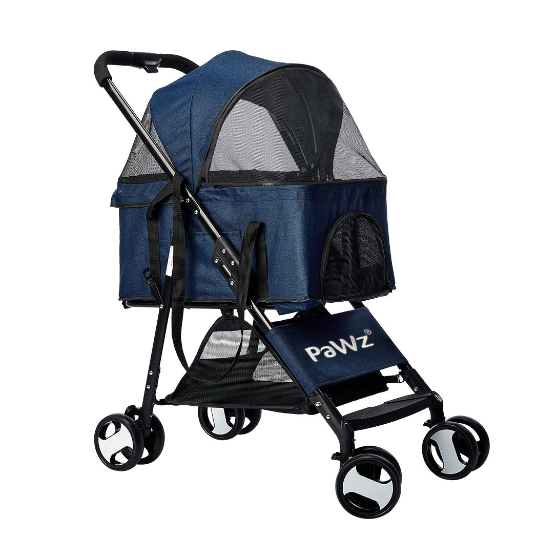 PaWz Large Pet Stroller Dog Cat Carrier Blue-1942352820661522432