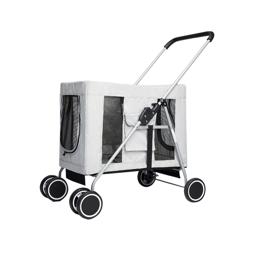 PaWz Pet Stroller Dog Cat Cage Carrier Grey-1942353065487241216
