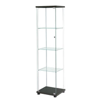 Stacked Display Storage Cabinet Glass Black