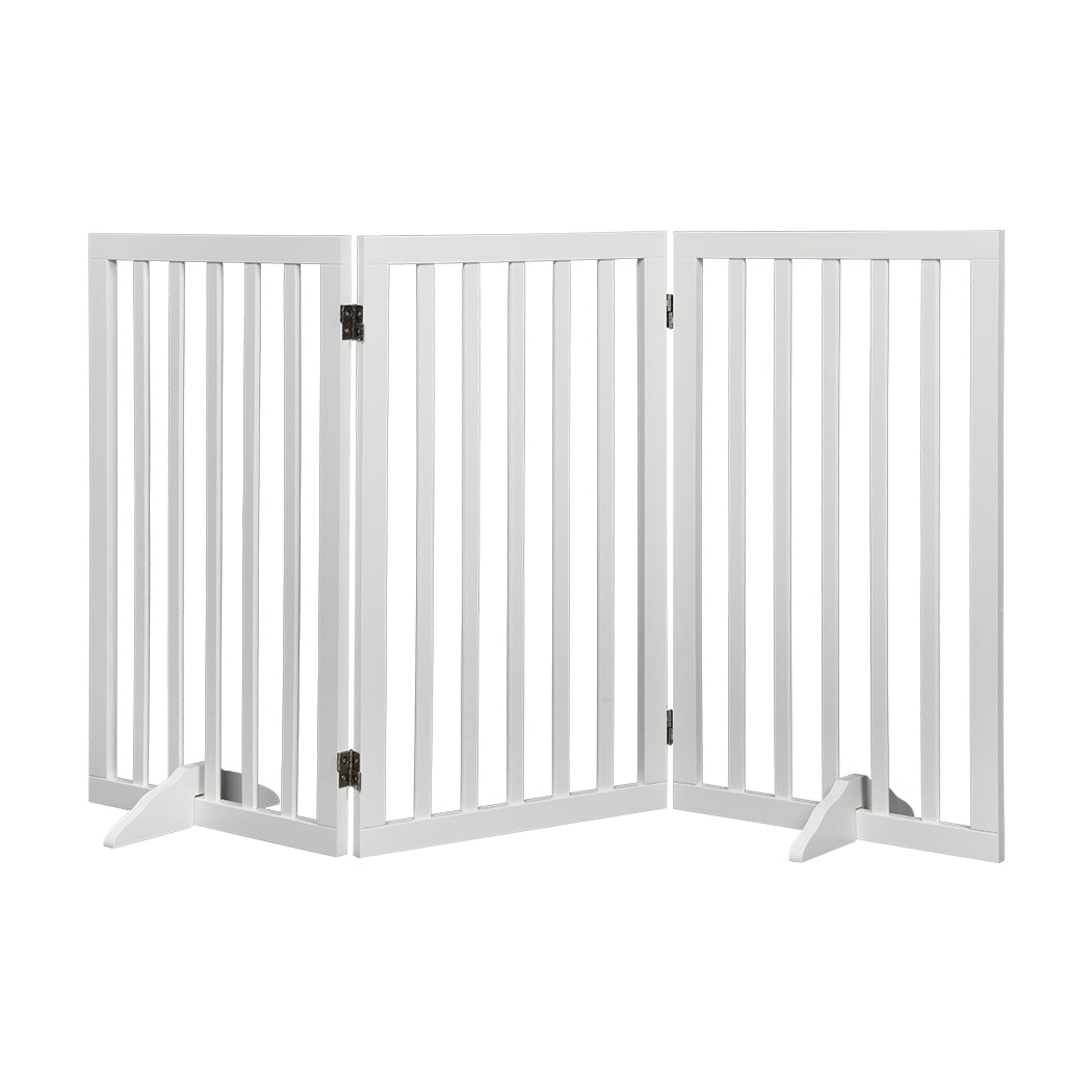 PaWz Wooden Pet Gate Dog Fence Safety White 400x 3MM