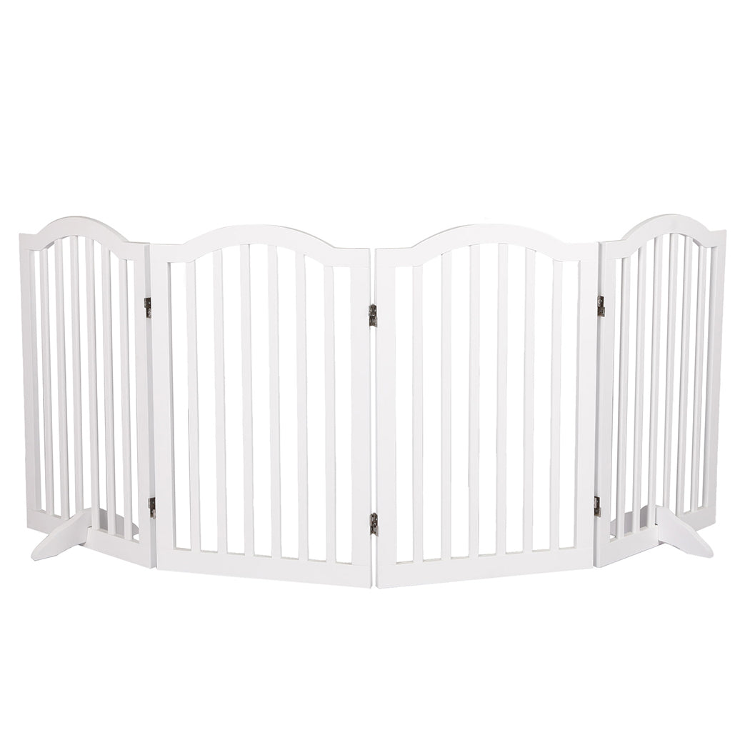 PaWz Wooden Pet Gate Dog Fence Safety White-1942352743779930112