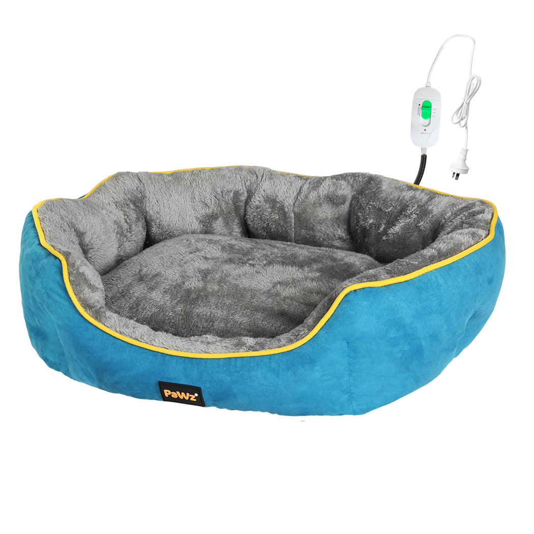 PaWz Electric Pet Heater Bed Heated S Blue Small-1942352737207455744