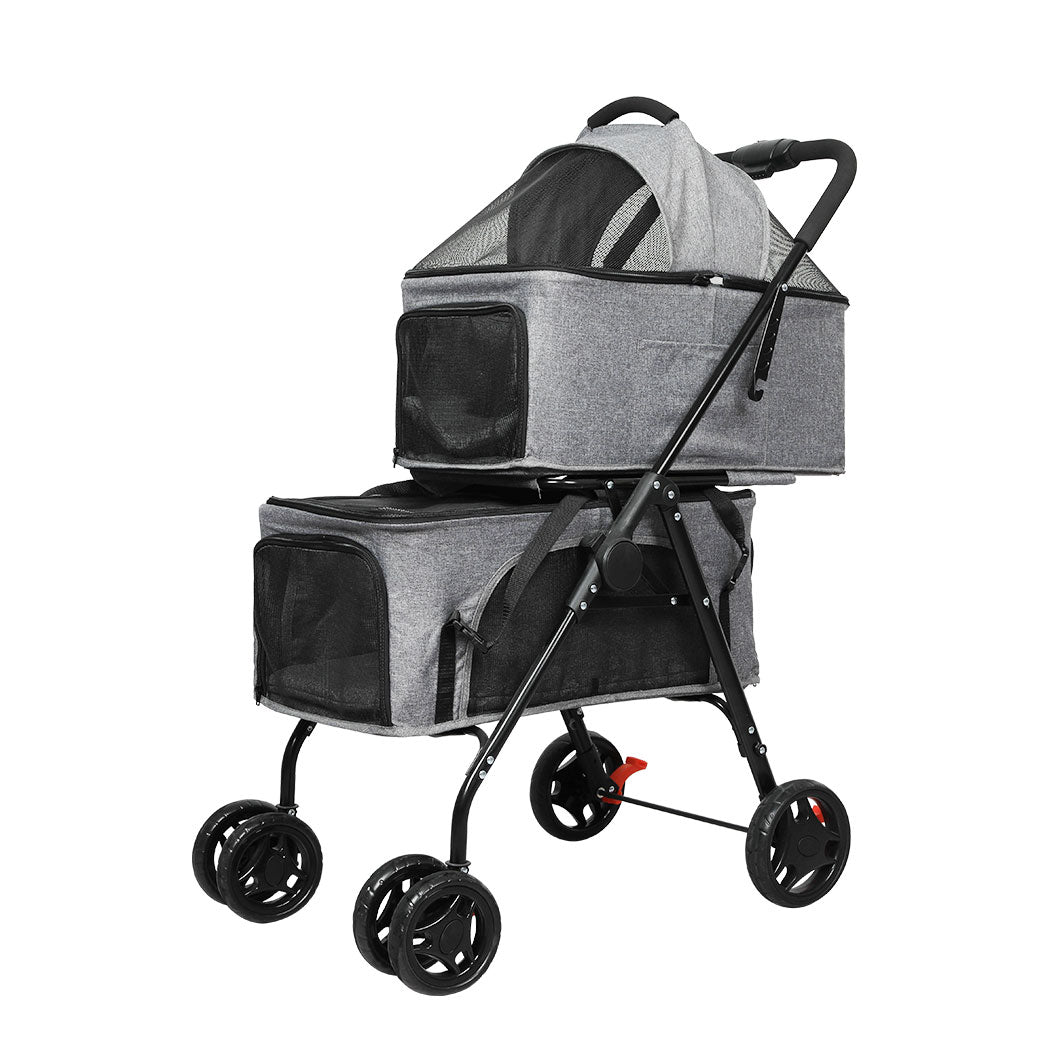 PaWz Two-tier Pet Stroller Double Dog-1942352822196637696