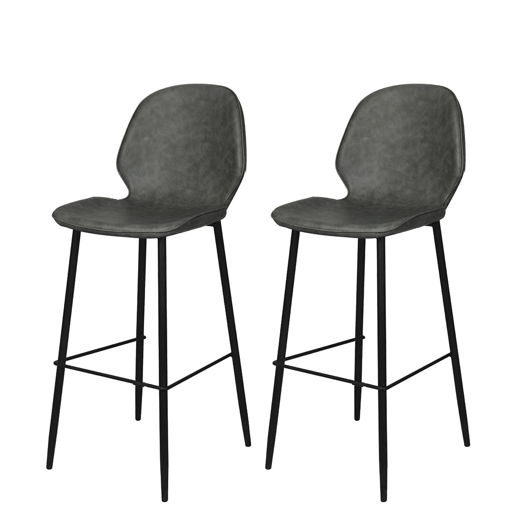 Levede 2x Bar Stool Barstools Counter Grey