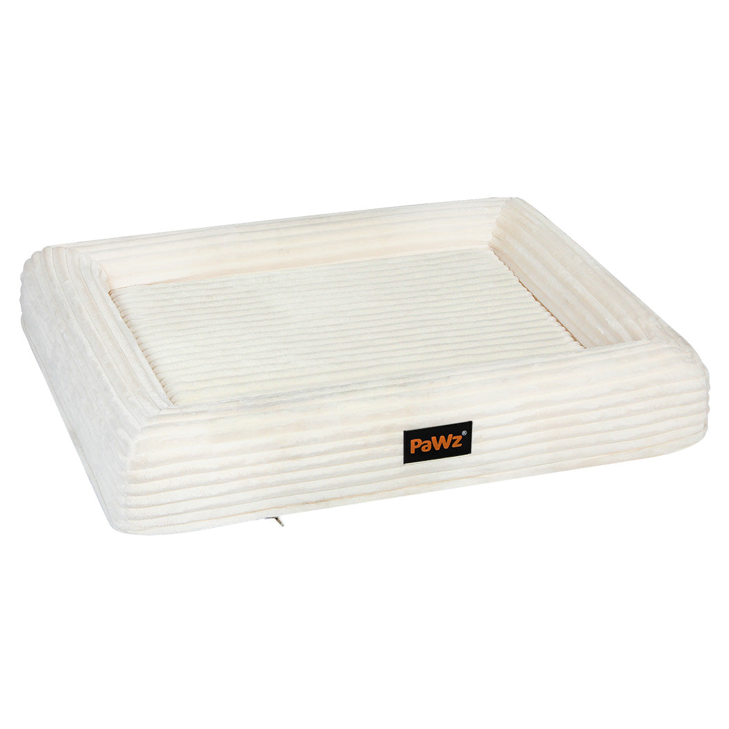 Pawz XL Size Orthopedic Dog Bed with Corduroy Removable Cover Waterproof Washable Beige-1938089883042189312