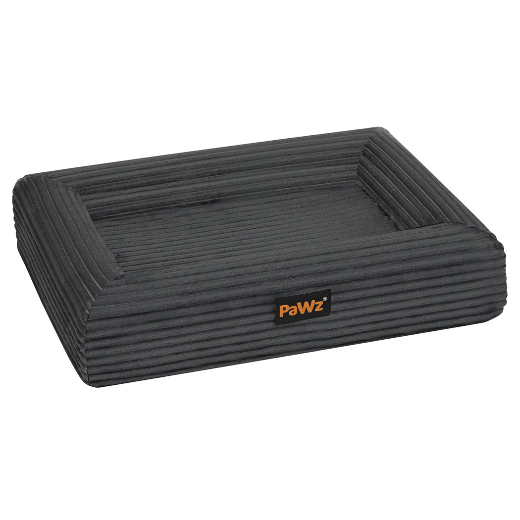 Pawz XL Size Orthopedic Dog Bed with Corduroy Removable Cover Waterproof Washable Grey-1938089882899582976
