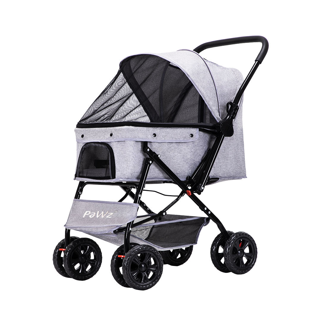 PaWz Pet Stroller Pram Dog Carrier Trailer Grey-1942352821517160448