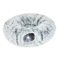 Pawz Cat Tunnel Foldable Fluffy Plush Play Tube Grey-1942353692246282240