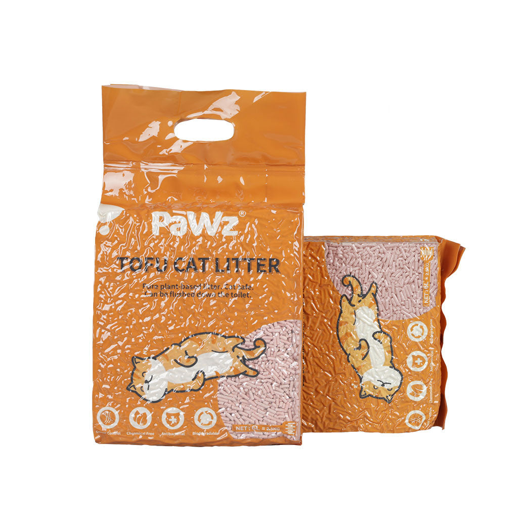 PaWz 2.5kg Tofu Cat Litter Clumping Peach x12-1942353631525343232