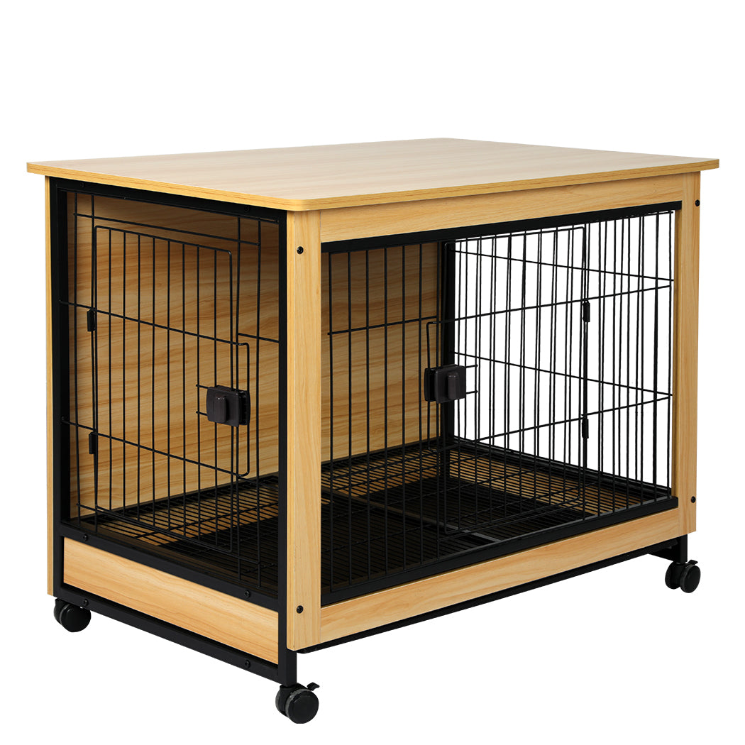 PaWz Wooden Wire Dog Kennel Side End M Medium