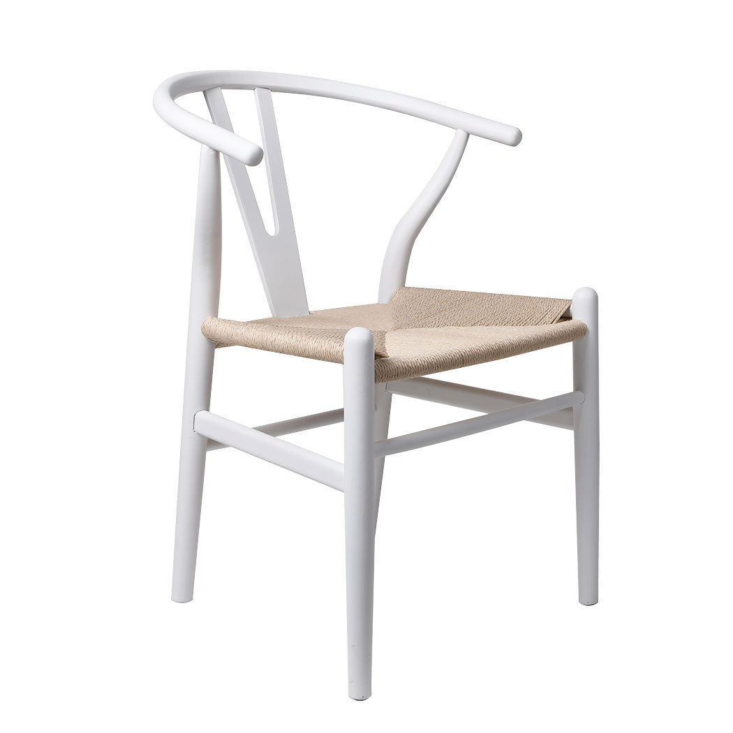 Levede 2x Dining Chairs Wooden Hans White