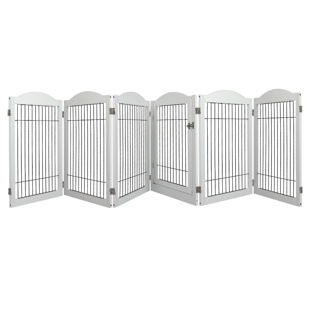 PaWz 6 Panels Pet Dog Playpen Puppy White-1942352754211164160