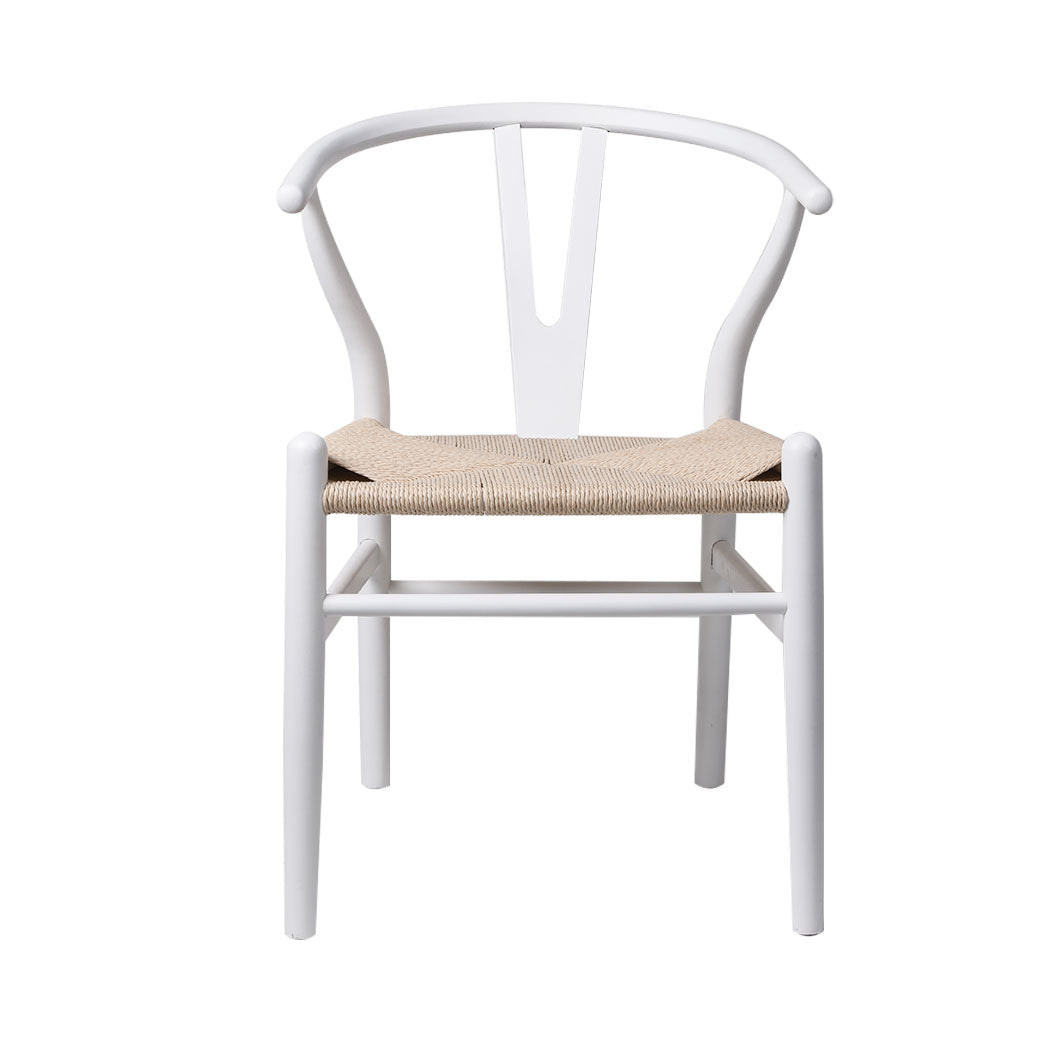 Levede 2x Dining Chairs Wooden Hans White