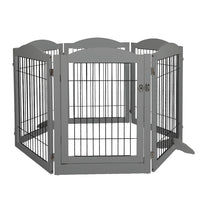 PaWz 6 Panels Pet Dog Playpen Puppy Grey