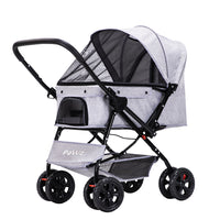 PaWz Pet Stroller Pram Dog Carrier Trailer Grey-1942352821517160449