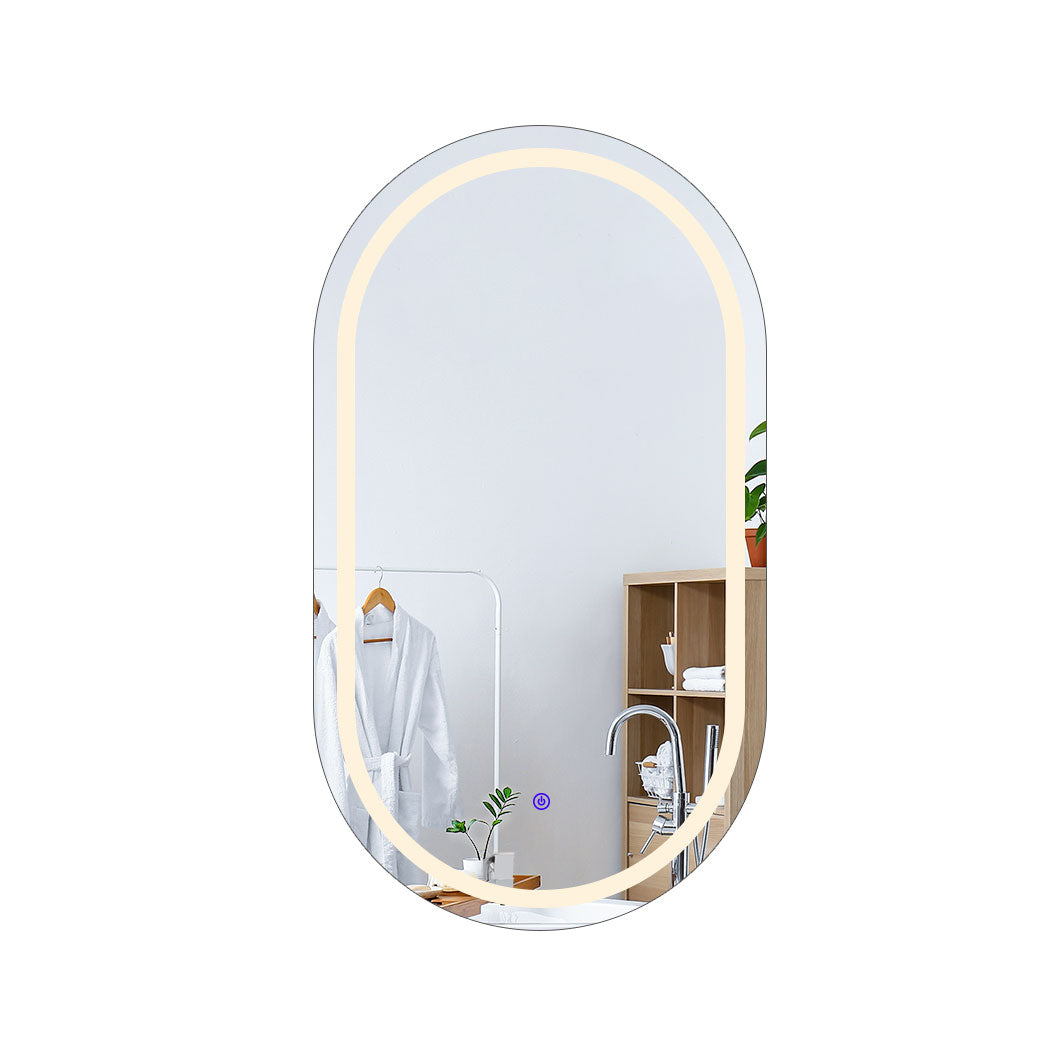 EMITTO LED Wall Mirror Oval Anti-fog 50x75cm