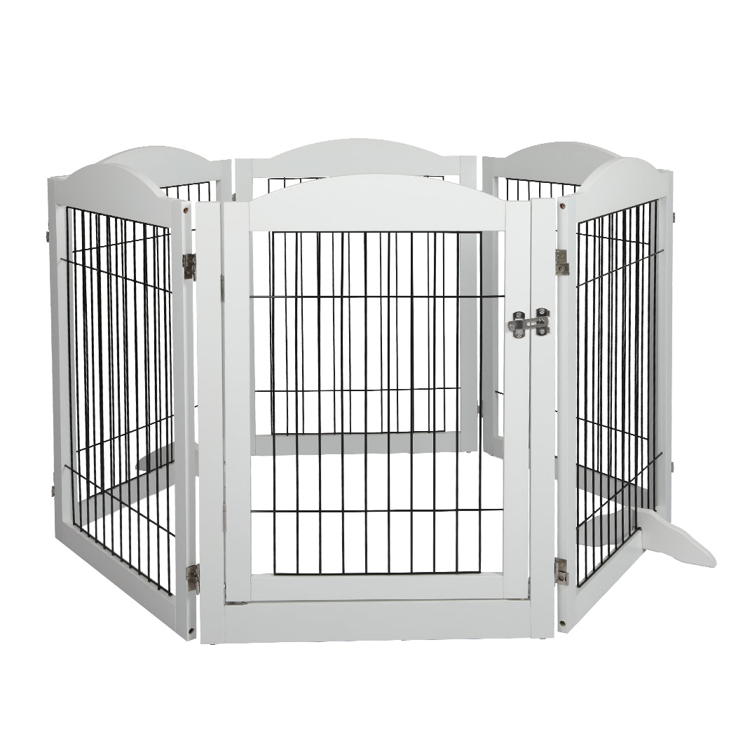 PaWz 6 Panels Pet Dog Playpen Puppy White