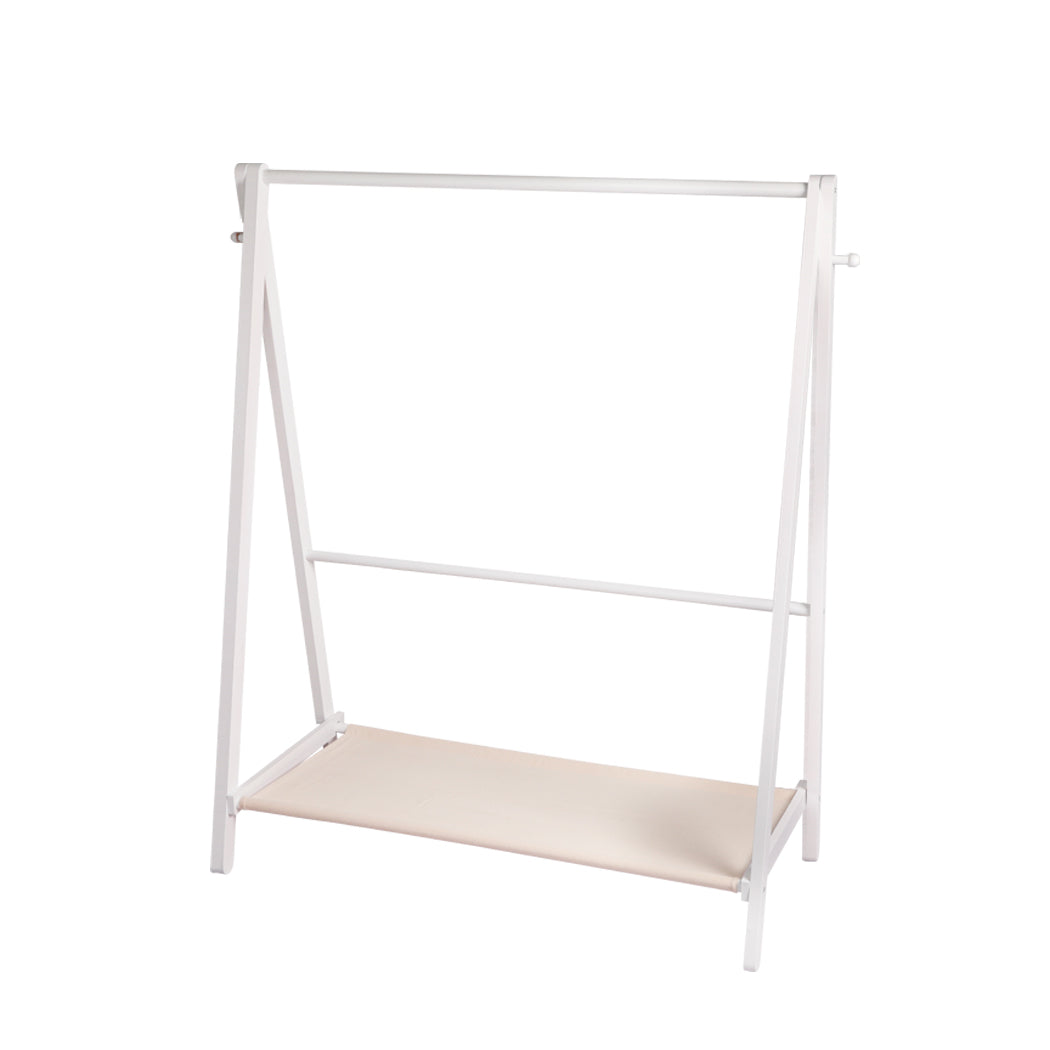 Levede Clothes Rack Wooden Wardrobe White